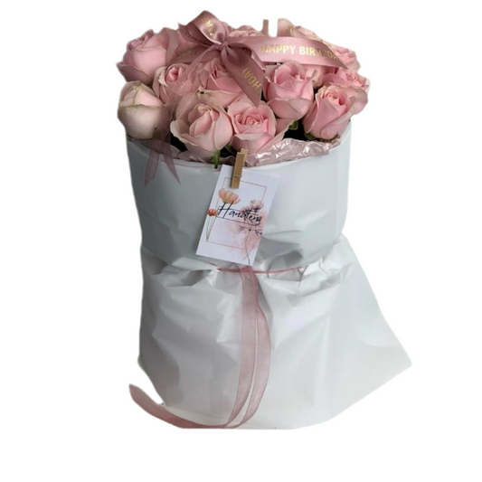 Sweet Pink in White Hand Bouquet