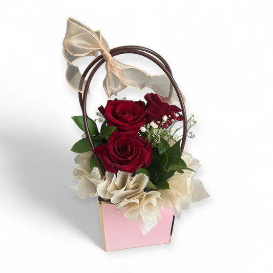 I Love You Triple Roses in Bag