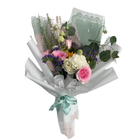Sweet Green Mix Flower Hand Bouquet