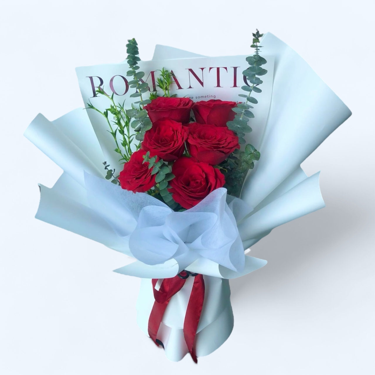 Minimalis Classic Series | Bunch of Red Roses in White