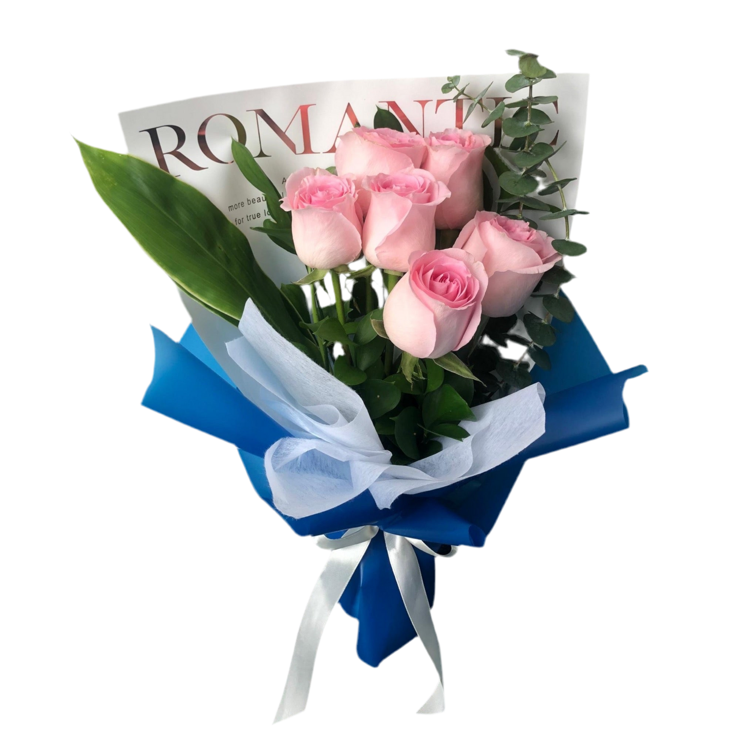 Minimalis Pink Rose in Blue