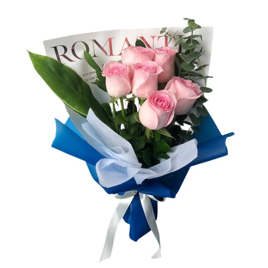 Minimalis Pink Rose in Blue