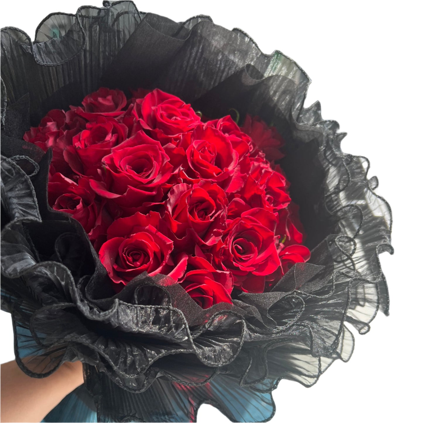 Red Romance in Fluffy Black